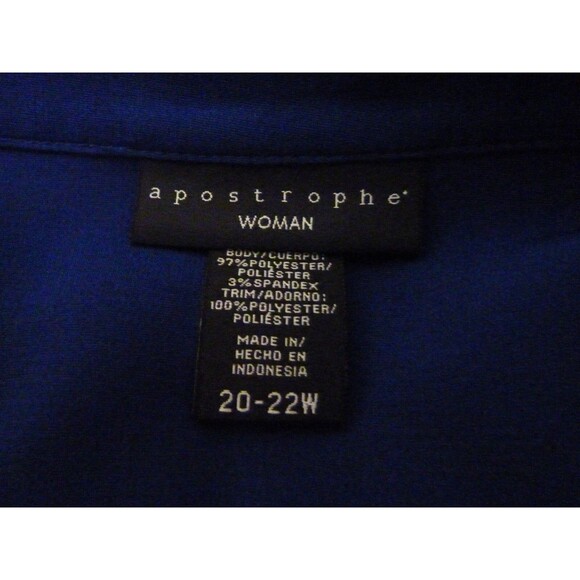 Navy Blue and Black Blouse-button down front- with/belt-sz 20-22W - Picture 5 of 5